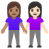 👩🏽‍🤝‍👩🏻 women holding hands: medium skin tone, light skin tone display on Google